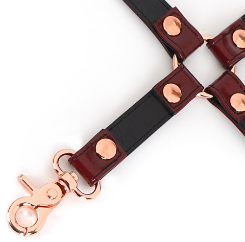 Kožený poutací kříž Wine Red