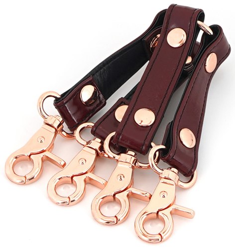 Kožený poutací kříž Wine Red