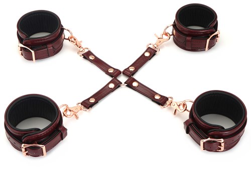 Kožený poutací kříž Wine Red