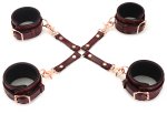 Kožený poutací kříž Wine Red