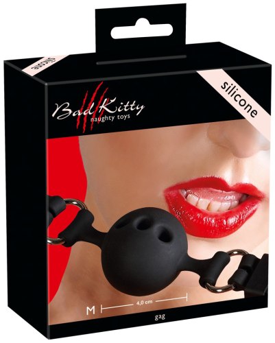 Uzamykatelný silikonový roubík s kuličkou Bad Kitty