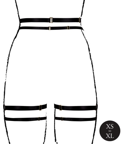 Řemínkový podvazkový pás s ozdobnými podvazky Le Désir Amour, one size