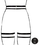 Řemínkový podvazkový pás s ozdobnými podvazky Le Désir Amour, one size