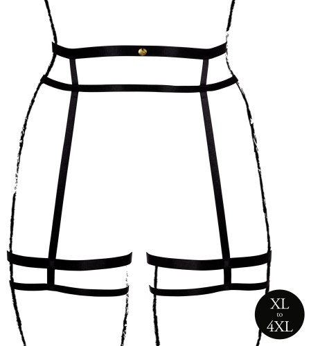 Řemínkový podvazkový pás s ozdobnými podvazky Le Désir Amour, plus size