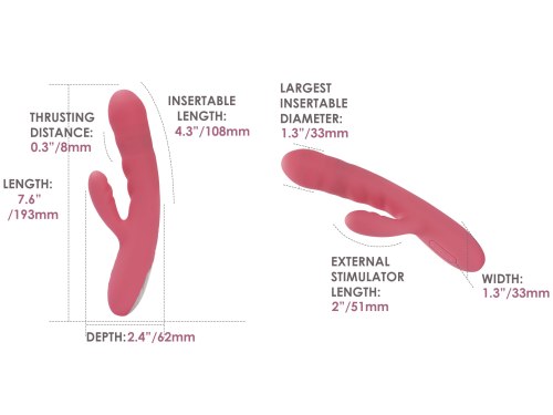 Přirážecí vibrátor s králíčkem Svakom Avery Strawberry Pink