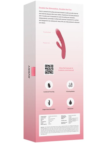 Přirážecí vibrátor s králíčkem Svakom Avery Strawberry Pink