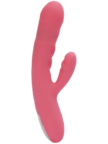 Přirážecí vibrátor s králíčkem Svakom Avery Strawberry Pink