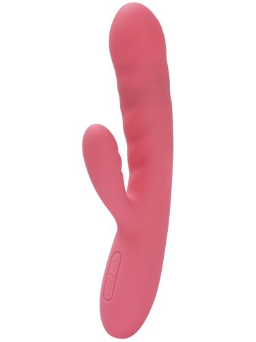 Přirážecí vibrátor s králíčkem Svakom Avery Strawberry Pink