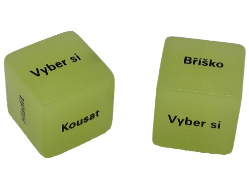 Erotické svítící hrací kostky Láska je hra, 2 ks