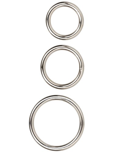 Sada kovových erekčních kroužků Silver Ring Set, 3 ks