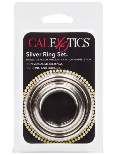 Sada kovových erekčních kroužků Silver Ring Set, 3 ks