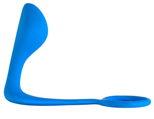 Stimulátor prostaty s kroužkem na penis Black Edition Back Door Blue