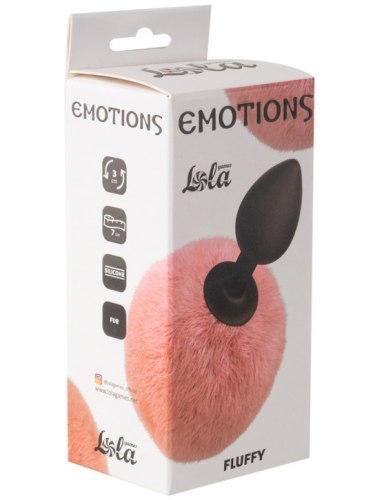 Anální kolík s králičím ocáskem Emotions Fluffy Pink