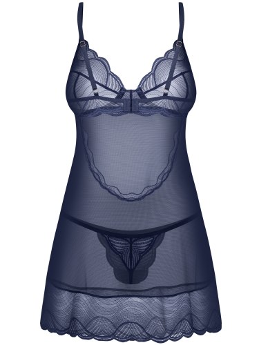 Průsvitná erotická košilka a tanga Nightly Blue
