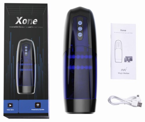 Interaktivní přirážecí a vibrační masturbátor Xone