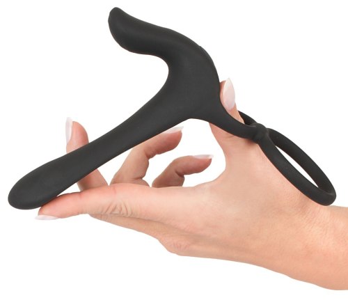 Párový vibrátor s kroužky na penis Black Velvets