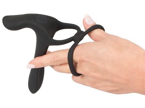 Párový vibrátor s kroužky na penis Black Velvets