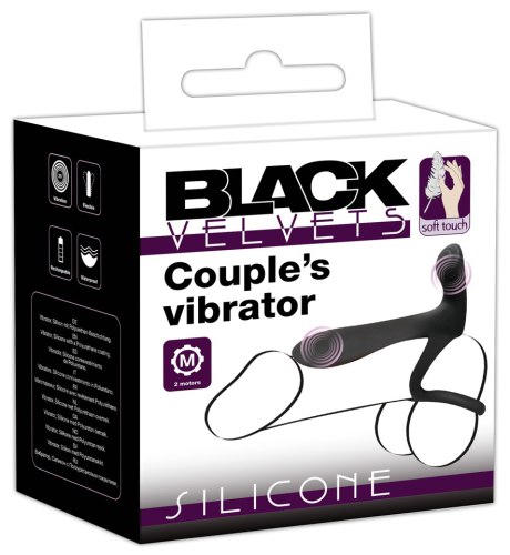 Párový vibrátor s kroužky na penis Black Velvets