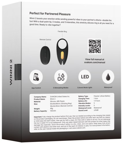 Vibrační erekční kroužek Svakom Winni 2