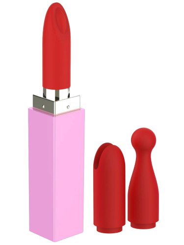 Mini vibrátor + 3 nástavce Sealed With A Kiss