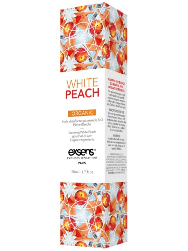 Hřejivý intimní masážní olej Exsens White Peach Organic, 50 ml