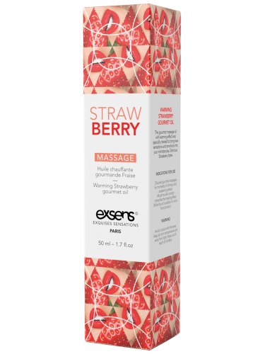 Hřejivý intimní masážní olej Exsens Strawberry, 50 ml