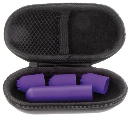 Mini vibrátor + 3 nástavce Pocket Stimulator