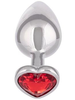 Kovový anální kolík se srdíčkem Jewel Large – Anální kolíky se šperkem