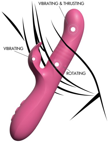 Přirážecí vibrátor s perličkami a králíčkem Venus II