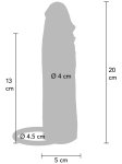 Zvětšovací návlek na penis Hydrated Skin 20 cm