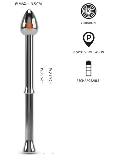 Vibrátor na prostatu Metal Milking Stick