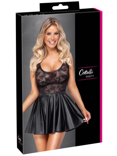 Lesklé minišaty s krajkovým topem Cottelli