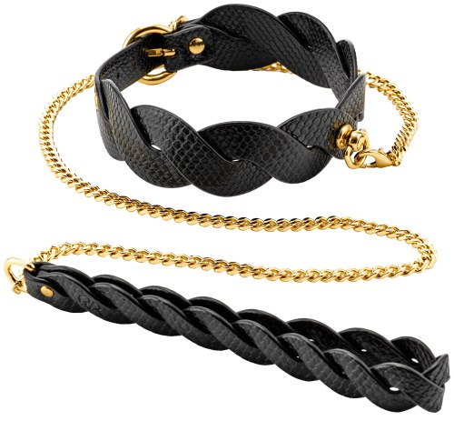 Pletený obojek s vodítkem Guilty Pleasure