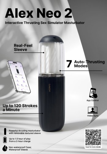 Interaktivní přirážecí masturbátor Svakom Alex Neo 2