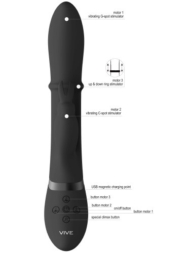 Vibrátor s králíčkem a stimulačním kroužkem Halo