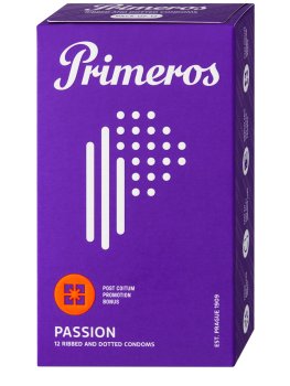 Vroubkované kondomy s vůní kokosu Primeros PASSION, 12 ks – Vroubkované kondomy