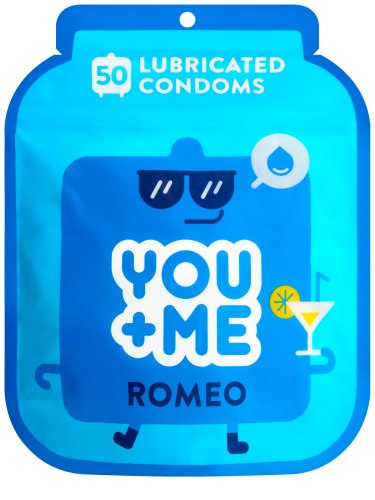 Extra lubrikované kondomy YOU+ME Romeo, 50 ks