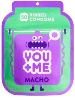 Vroubkované kondomy YOU+ME Macho, 50 ks – Vroubkované kondomy