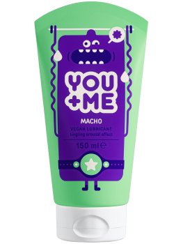 Stimulační vodní lubrikační gel YOU+ME Macho, 150 ml – Hřejivé lubrikační gely (prokrvující)