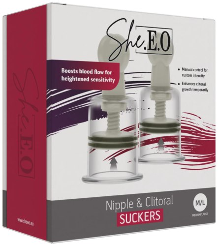 Sada vakuových pumpiček na bradavky She.E.O, M/L