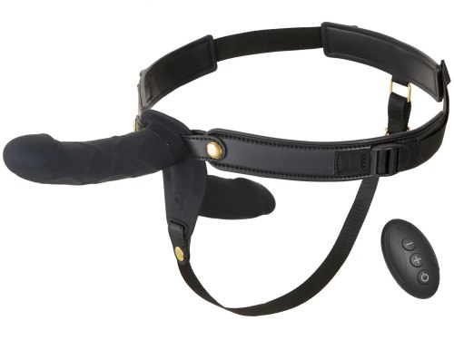 Dvojitý vibrační strap-on Inferno