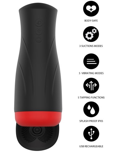 Sací, vibrační a pulzační masturbátor Deep Squeeze Nutbuster