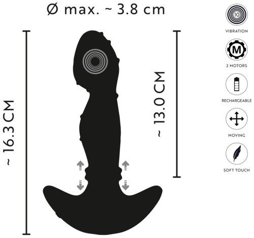 Vibrátor na prostatu s pohyblivými kroužky ANOS