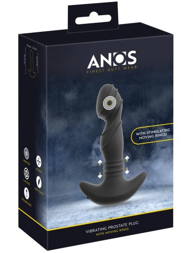 Vibrátor na prostatu s pohyblivými kroužky ANOS