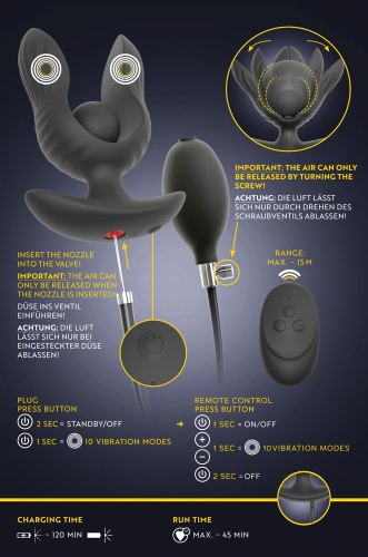 Nafukovací vibrační roztahovací anální kolík ANOS