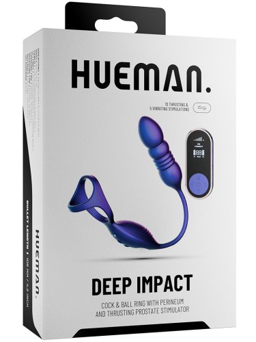 Kroužek na penis s přirážecím análním vibrátorem Deep Impact