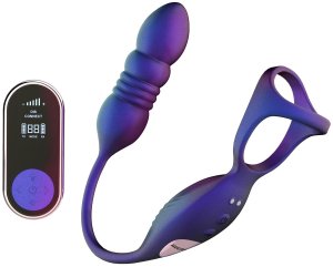 Kroužek na penis s přirážecím análním vibrátorem Deep Impact – Vibrační kroužky na penis