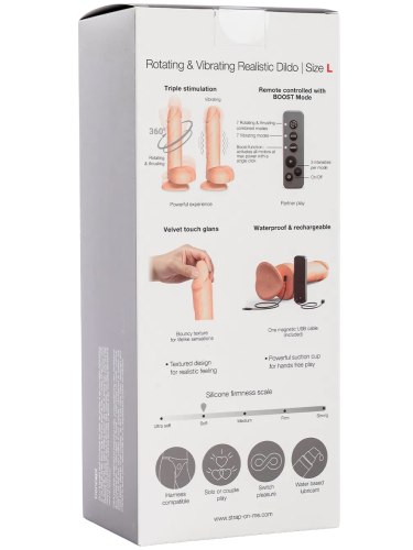 Rotační a přirážecí realistický vibrátor Strap-On-Me (L)