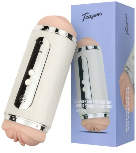 Oboustranný vibrační masturbátor se zvukem Teazers