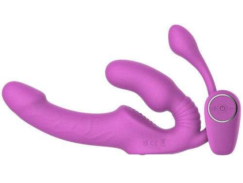 Samodržící vibrační strapon s análním vajíčkem Teazers